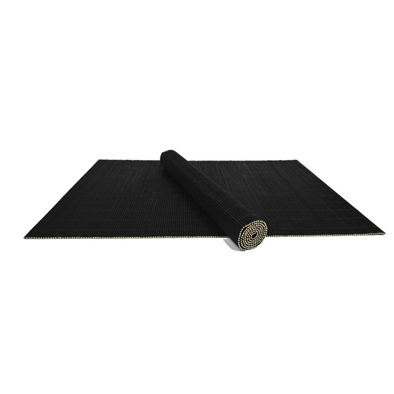 Metany Dining Table Placemat  Heat-Resistant Place Mat Stain Resistant Anti-Skid Washable Bamboo Table Mat Placemat Kitchen Table mat (Black) - Image 5