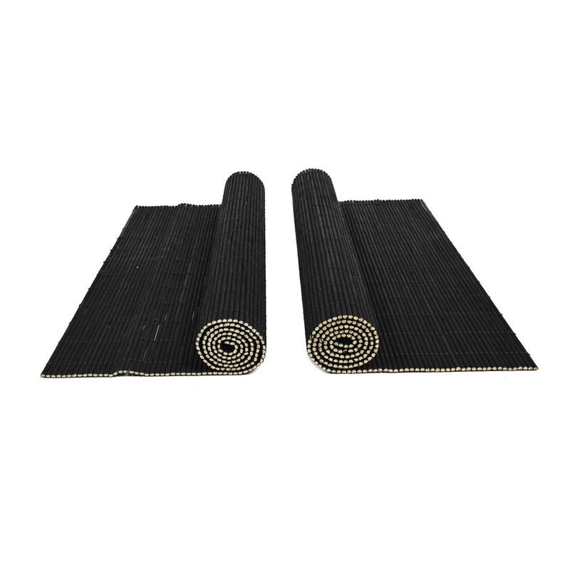 Metany Dining Table Placemat  Heat-Resistant Place Mat Stain Resistant Anti-Skid Washable Bamboo Table Mat Placemat Kitchen Table mat (Black) - Image 3