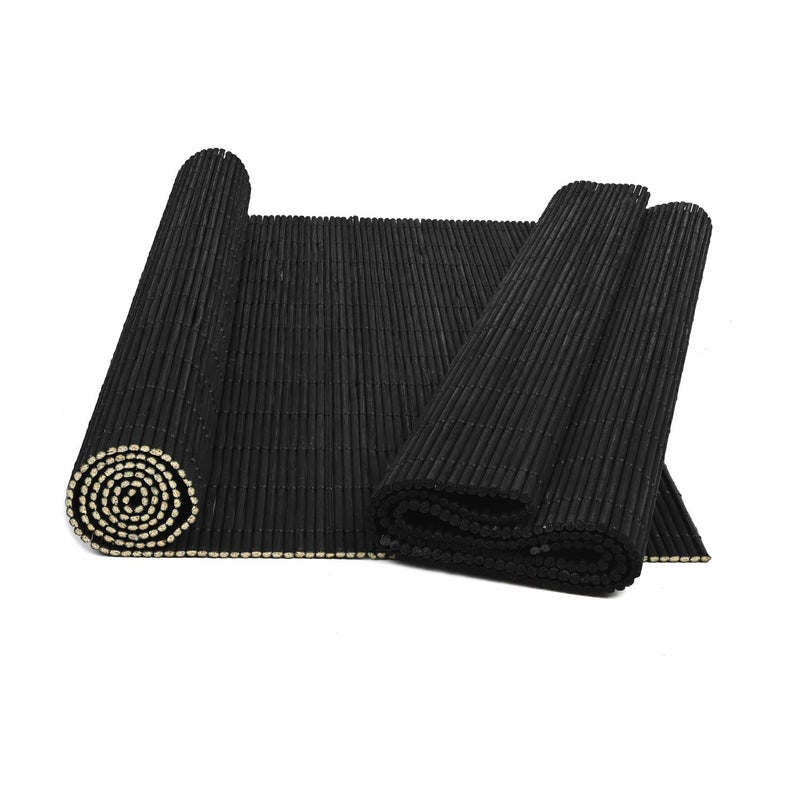 Metany Dining Table Placemat  Heat-Resistant Place Mat Stain Resistant Anti-Skid Washable Bamboo Table Mat Placemat Kitchen Table mat (Black) - Image 4
