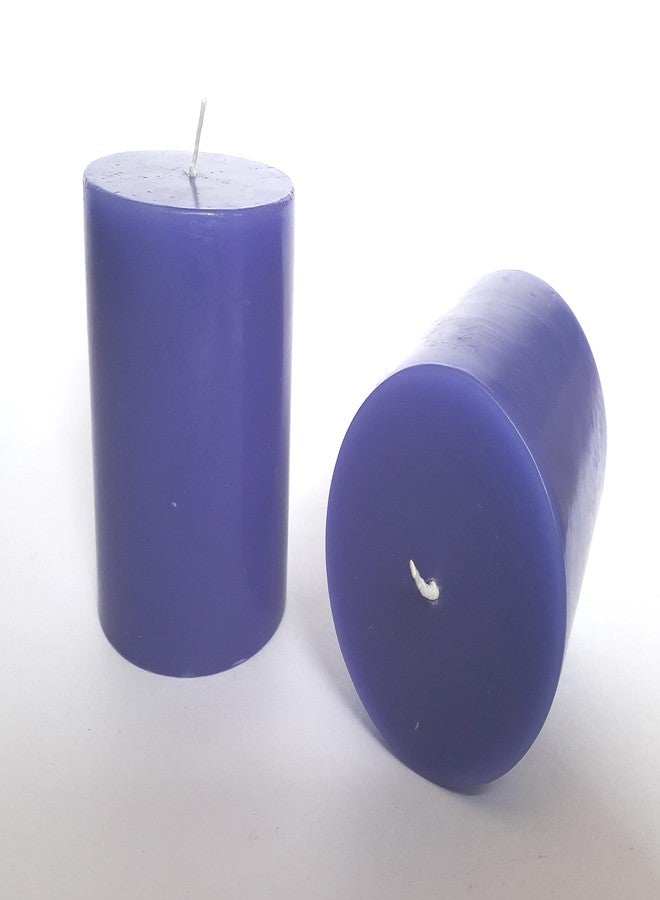 Stone & Feather� (SnF), Size 2.5x3 inches, Lavender Aromatic Pillar Candle (Paraffin Wax), Combo Pack, Burning Time 40-45 Hours, for Meditation, Home Decoration, Diwali - Image 2