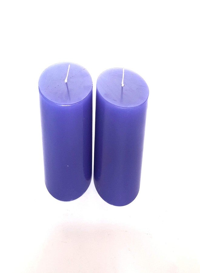 Stone & Feather� (SnF), Size 2.5x3 inches, Lavender Aromatic Pillar Candle (Paraffin Wax), Combo Pack, Burning Time 40-45 Hours, for Meditation, Home Decoration, Diwali - Image 1