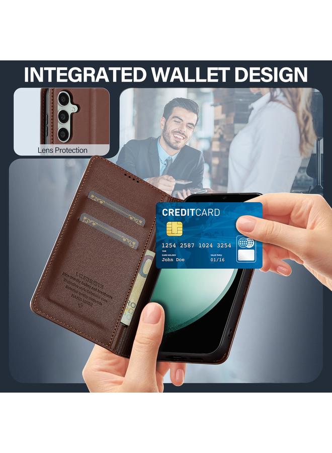 LC.IMEEKE Case For Samsung Galaxy S23 FE 5G L1 Series Frosted Fine Texture PU Phone Case - Image 4