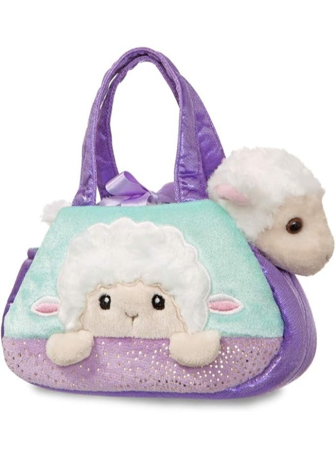 Aurora Fancy Pals Lamb Peek-a-Boo Plush Toy with Glitter Carry Bag, Soft Stuffed Animal Handbag for Kids and Toddlers Age 3+ - Image 2