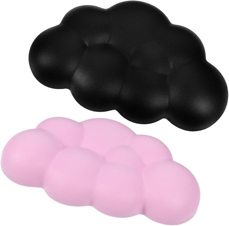 2pcs Cloud Keyboard Wrist Rest Set Non Slip Soft Cushion Ergonomic Hand Support - Image 1