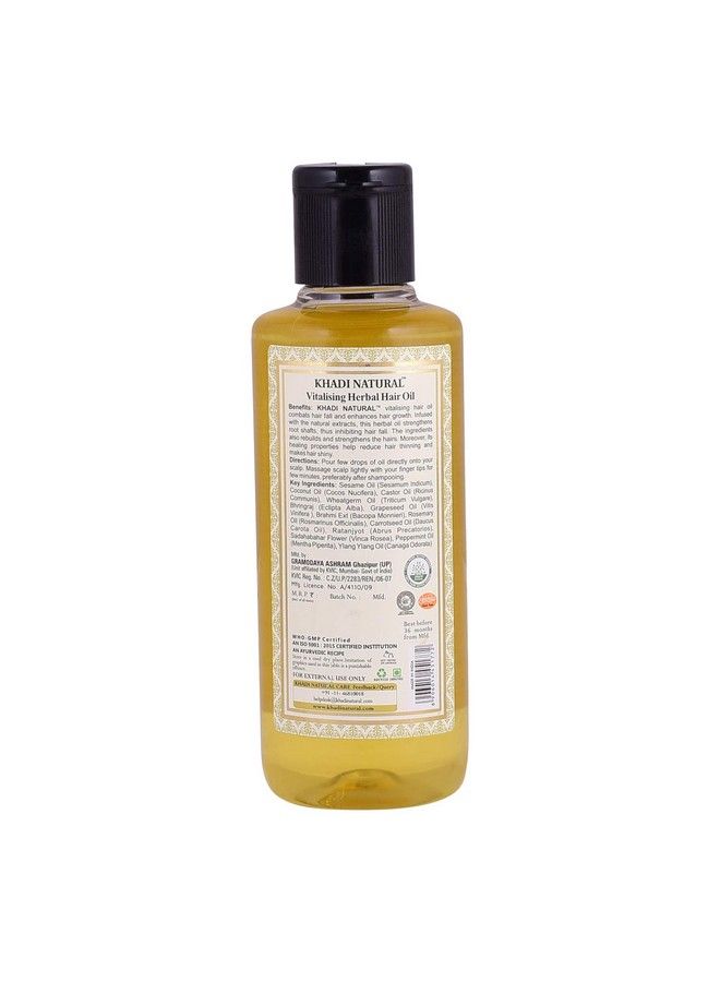 Khadi Natural Vitalising Herbal Hair Oil Paraben/Mineral Oil Free 210Ml - Image 3