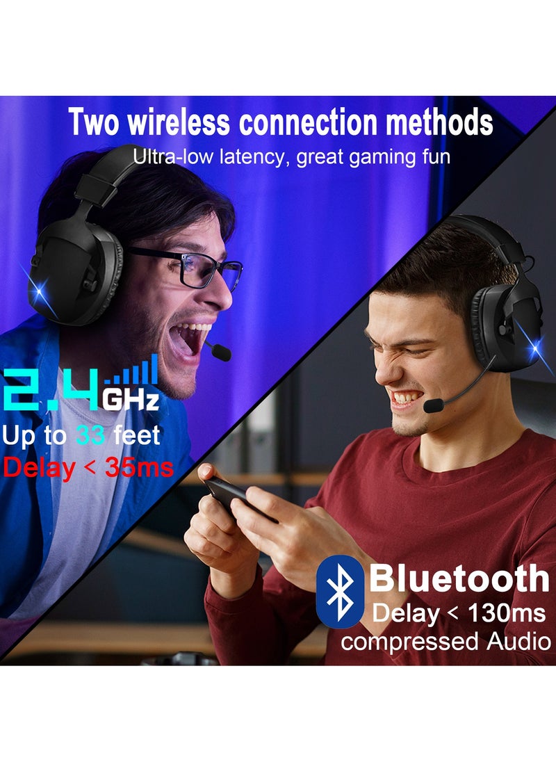 Joshberg - BL100 PRO Wireless Gaming Headset 2.4G Bluetooth - USB - 3.5mm Jack 3 Modes Gaming Headphones for PC, PS4, PS5, Mac, Switch, Phone, Tablet - Image 1