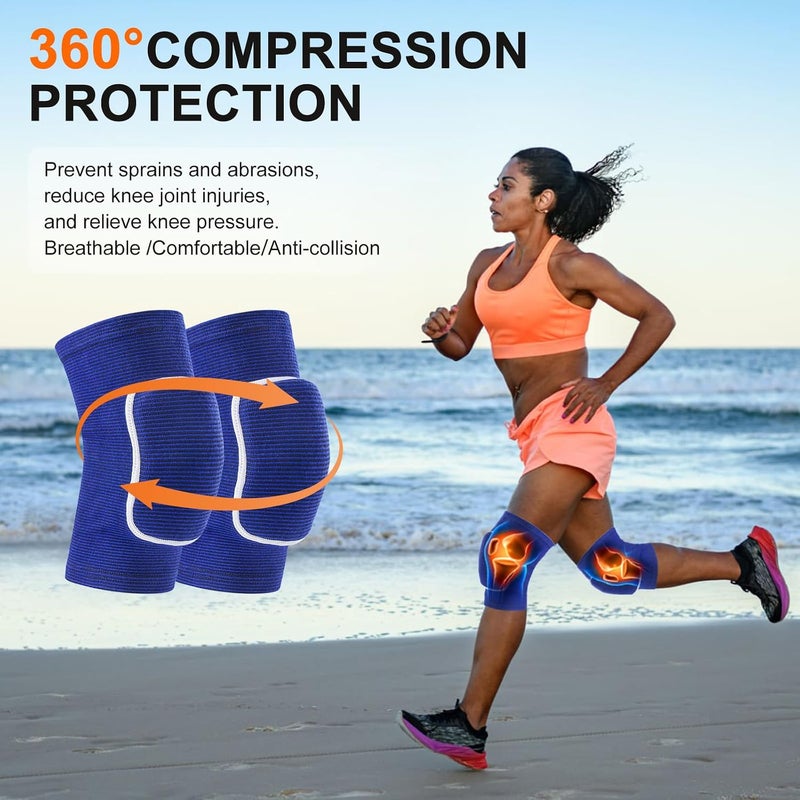 HISFFOG Volleyball Knee Pads for Women, Men, Youth, Girls, Kids, Knee brace for Volleyball Basketball Football Dance Yoga Tennis Running Cycling Workout Climbing Wrestling - Image 4