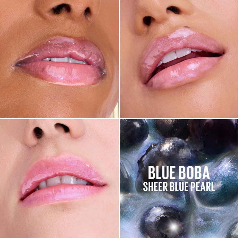 ميبيلين نيويورك Maybelline New York Lifter Gel Oil-in-Gel Lip Gloss 002 Blue Boba، لمعان زجاجي، تركيبة مرطبة بحمض الهيالورونيك وزيت الباشن فروت - Image 2