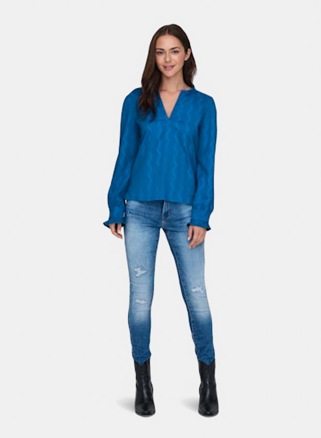 ONLY ONLY Womens Dia Longsleeve V-Neck Top - Image 2