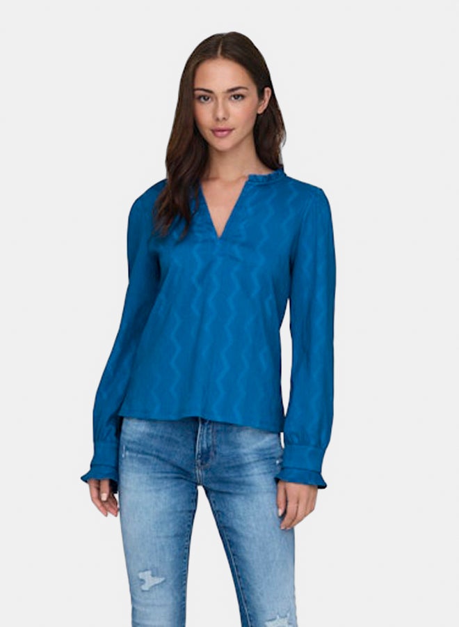 ONLY ONLY Womens Dia Longsleeve V-Neck Top - Image 3