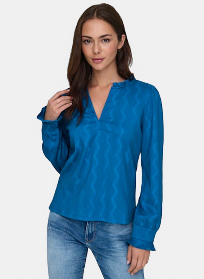 ONLY ONLY Womens Dia Longsleeve V-Neck Top - Image 1