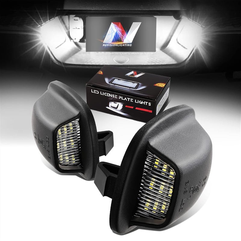 NVL-LPL-016 زوج من أضواء لوحة الترخيص LED ذات الهيكل الأسود/العدسة الشفافة المتوافقة مع Xterra 1994-2004 / Frontier 1998-2004 - Image 1