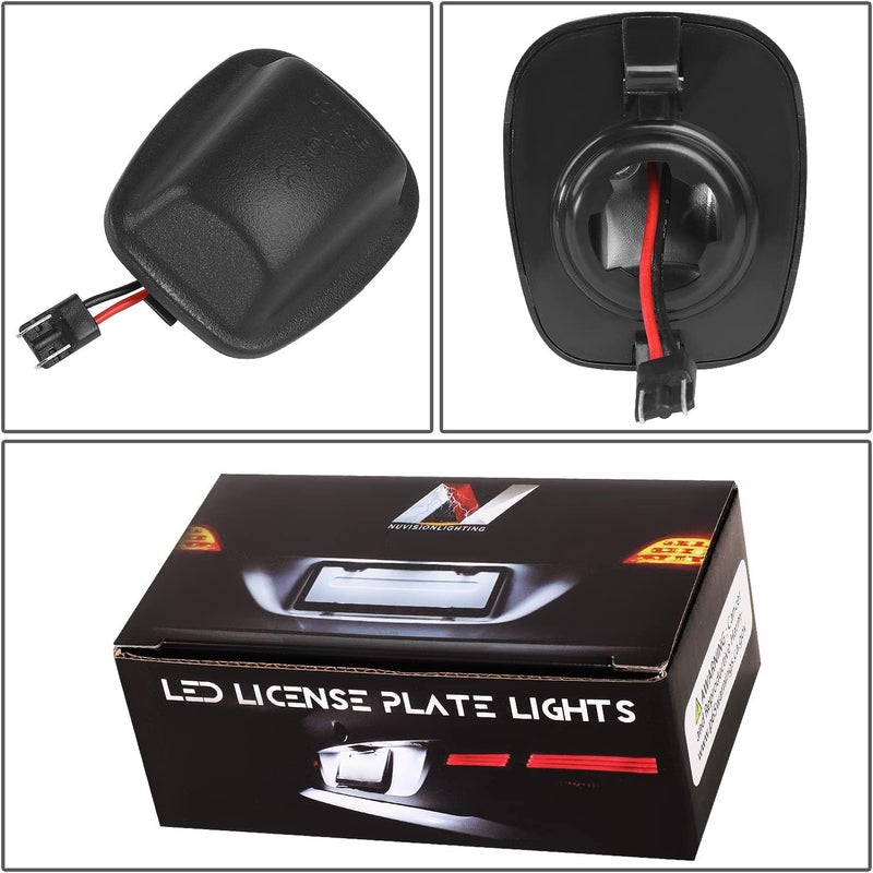 NVL-LPL-016 زوج من أضواء لوحة الترخيص LED ذات الهيكل الأسود/العدسة الشفافة المتوافقة مع Xterra 1994-2004 / Frontier 1998-2004 - Image 5