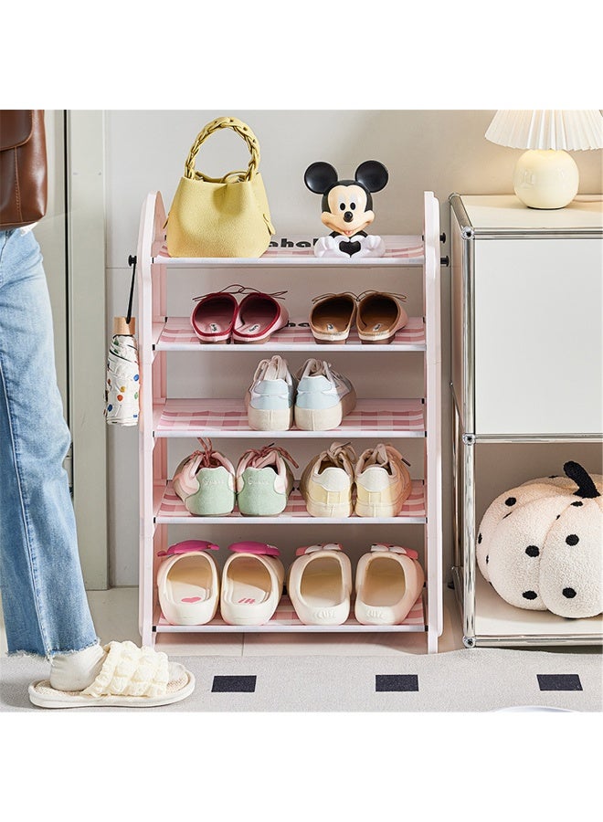 5-Tier Shoe Rack, Freestanding Vertical Shoe Storage Organizer with Dust Cover, Large Capacity Shoe Shelves for Entryway and Closet, Easy Assembly and Space-Saving, 54*28*78cm (Pink) - Image 4