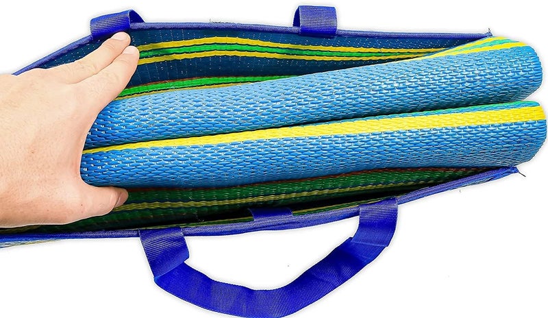 AYUS Foldable Plastic Rectangular Floor Mat Multicolor,(Chatai) Mats for Home,Perfect for Picnics,Beaches,Outings,Weather-Proof Mold/Mildew Resistant Floor Carpet (Multicolor,5 X 7 (Feet),Foldable) - Image 3