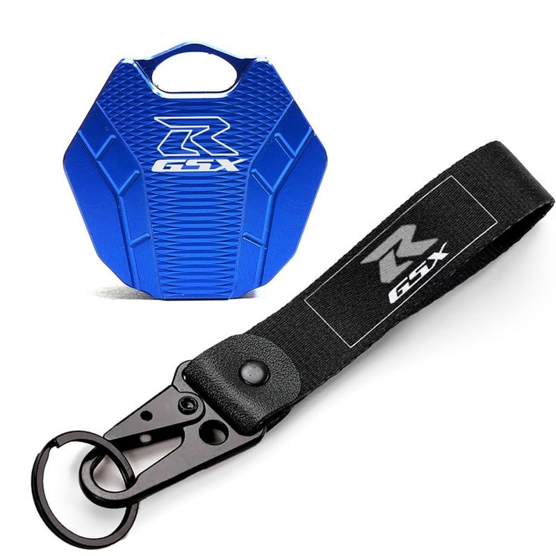 ميدالية مفاتيح دراجة نارية MOWOK وحلقات مفاتيح مطرزة تناسب سوزوكي GSXR 600 750 1000 أغطية مفاتيح زرقاء