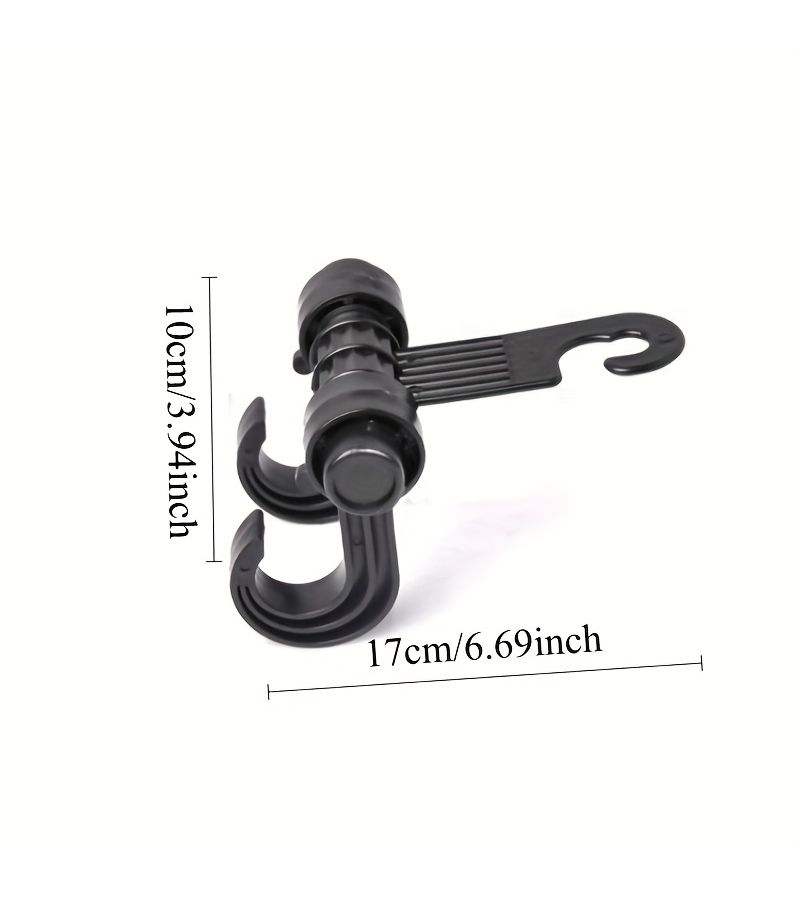 Universal 360 Degree Rotating Car Seat Back Hooks 1pc For Road Trip Organization - Image 2