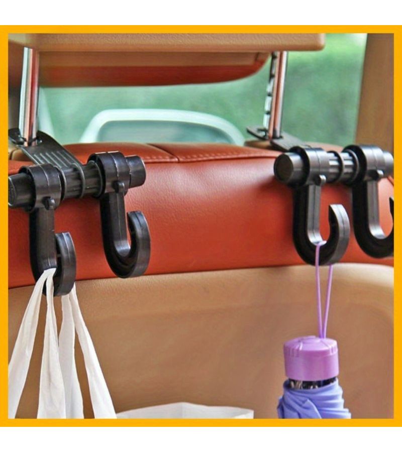 Universal 360 Degree Rotating Car Seat Back Hooks 1pc For Road Trip Organization - Image 3
