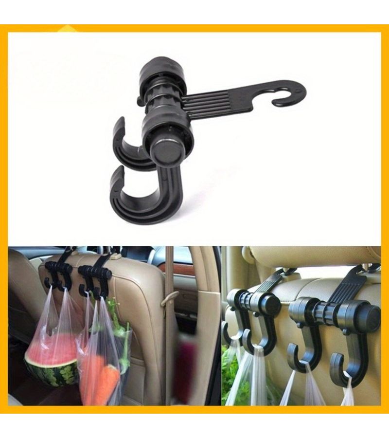 Universal 360 Degree Rotating Car Seat Back Hooks 1pc For Road Trip Organization - Image 5