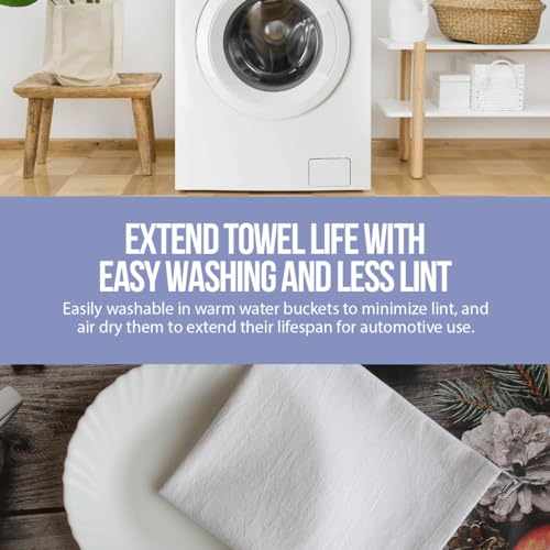 Whitewrap Flour Sack Towels | Tea Towel for Crafts| Kitchen Dish Cotton Blank Towel for Embroidery|Baking Bread Proofing Linen Cover| Thick Absorbent Quick Dry| 12 Pack 28"x28" White - Image 4