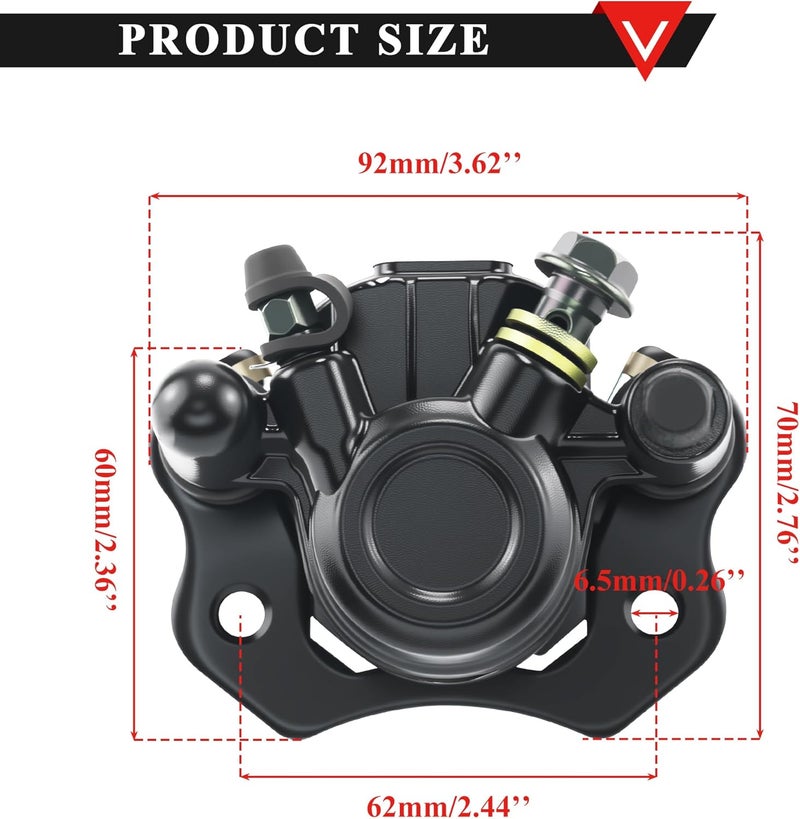 PRO BAT Black Rear Front Brake Caliper for ATVs and Go Karts - Image 2