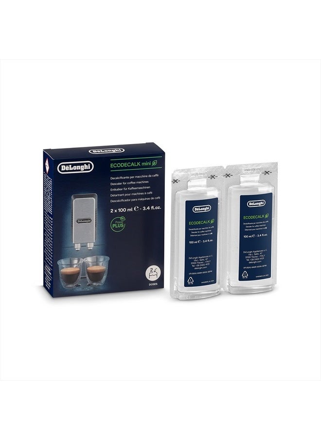 De'Longhi EcoDecalk Descaler, Eco-Friendly Universal Descaling Solution for Coffee & Espresso Machines, 2-Pack (1 use per pack) 