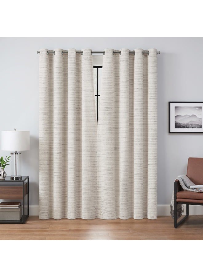 ECLIPSE Magnitech Branson Grommet 100% Blackout Curtains, Thermal Insulated, 1 Panel, 50 x 84 in, Ivory - Image 2