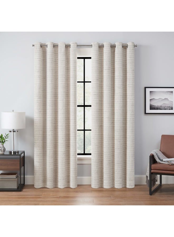 ECLIPSE Magnitech Branson Grommet 100% Blackout Curtains, Thermal Insulated, 1 Panel, 50 x 84 in, Ivory - Image 1