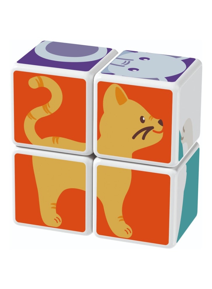 Geomag Magicube, Printed Animals + Cards, STEM Toy for Kids, 100% Recycled, Made in Switzerland, Multicolor 7 Pcs - Image 5