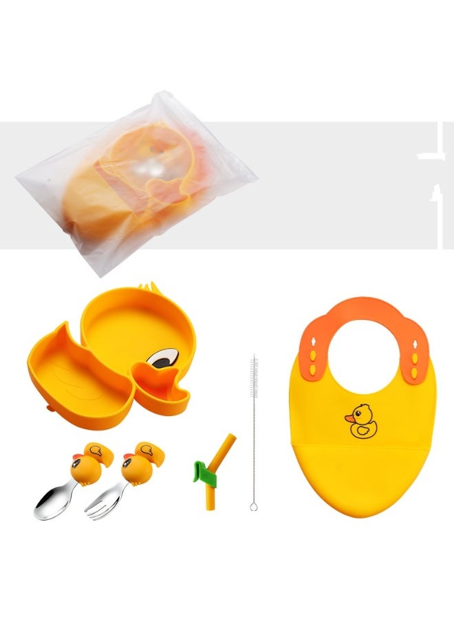 KUYING New Creative Children's Cartoon Silicone Plate Set of Six 