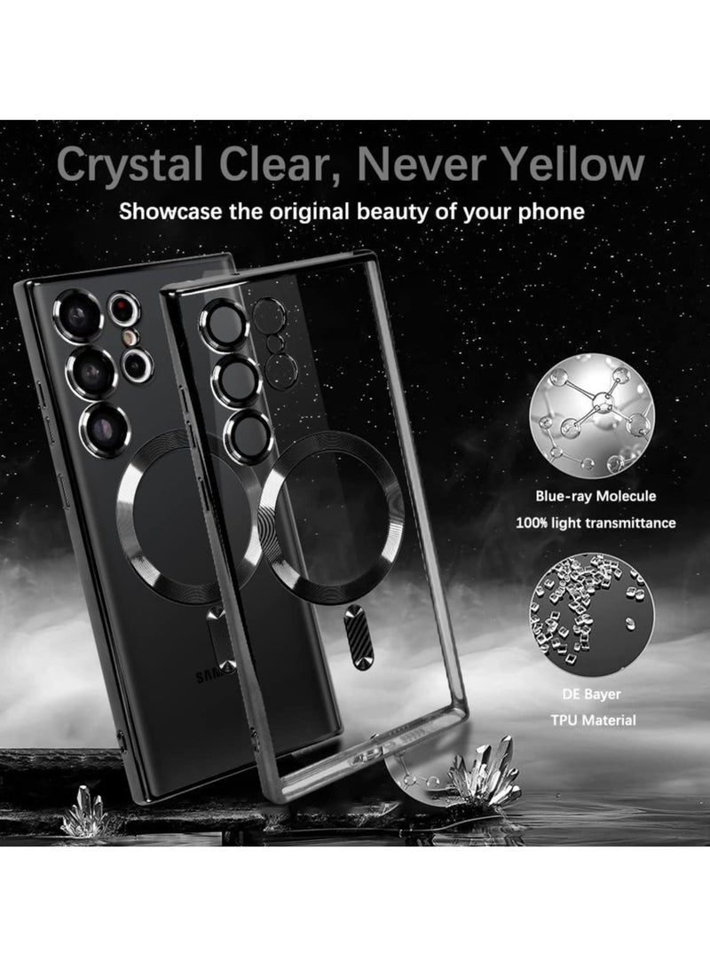 Magnetic Clear Case for Samsung Galaxy S25 Ultra with Camera Lens Protector Mag safe Compatible Electroplated Soft TPU Shockproof Case for Galaxy S25 Ultra  - Image 2
