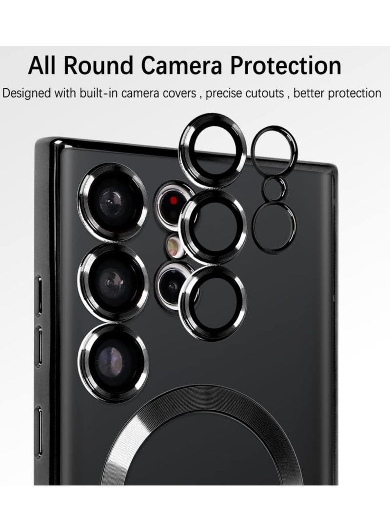 Magnetic Clear Case for Samsung Galaxy S25 Ultra with Camera Lens Protector Mag safe Compatible Electroplated Soft TPU Shockproof Case for Galaxy S25 Ultra  - Image 4