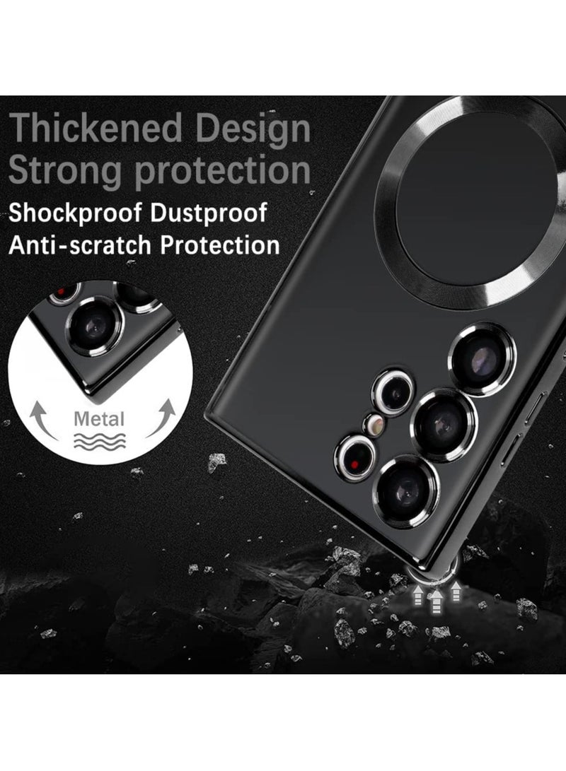 Magnetic Clear Case for Samsung Galaxy S25 Ultra with Camera Lens Protector Mag safe Compatible Electroplated Soft TPU Shockproof Case for Galaxy S25 Ultra  - Image 5