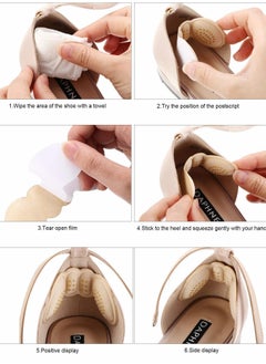 SYOSI Pairs of 6 Heel Cushion Pads Heel Shoe Grips Liner Self-adhesive Shoe Insoles Black And Skin Color  - Image 4