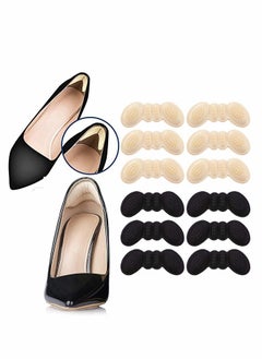 SYOSI Pairs of 6 Heel Cushion Pads Heel Shoe Grips Liner Self-adhesive Shoe Insoles Black And Skin Color  - Image 1
