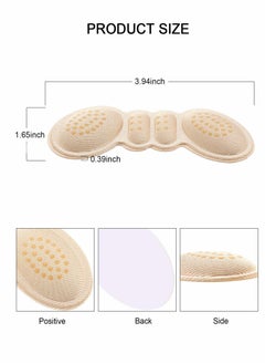 SYOSI Pairs of 6 Heel Cushion Pads Heel Shoe Grips Liner Self-adhesive Shoe Insoles Black And Skin Color  - Image 2