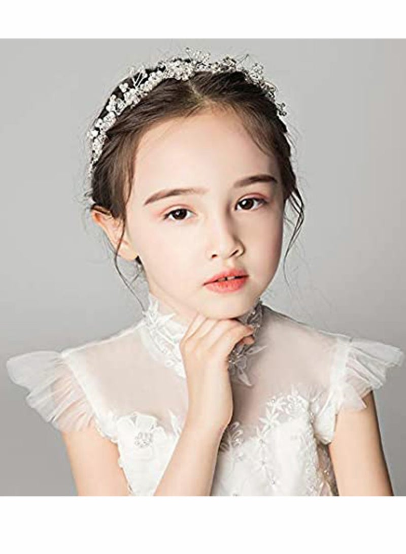 KASTWAVE Flower Girl Headband, Flower Wreath Headpieces Headband Handmade Hair Vine Princess Birthday Accessory Girls Wedding and Girls Wedding - Image 3