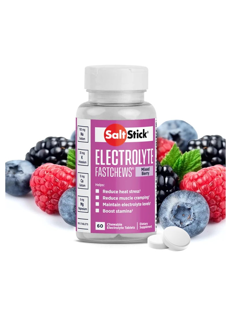 SaltStick - Electrolytes Fastchews Mixed Berry Flavour 60 Chewable Tablets - Image 1