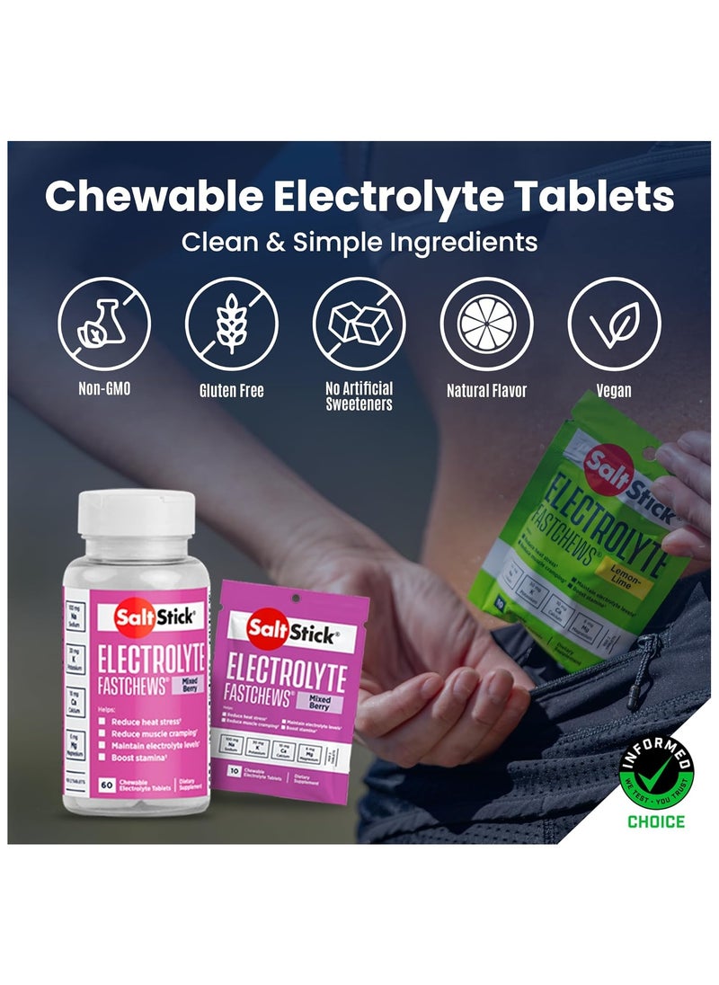 SaltStick - Electrolytes Fastchews Mixed Berry Flavour 60 Chewable Tablets - Image 1