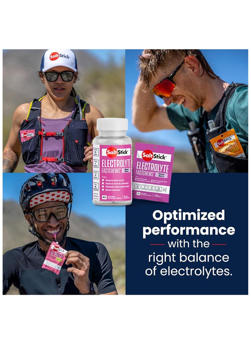 SaltStick - Electrolytes Fastchews Mixed Berry Flavour 60 Chewable Tablets - Image 1