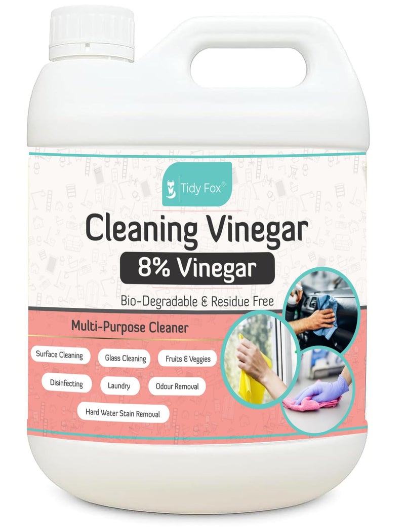 TIDY FOX Vinegar for Cleaning Purpose 8%, All Purpose Cleaner, 5 Ltr - Image 1