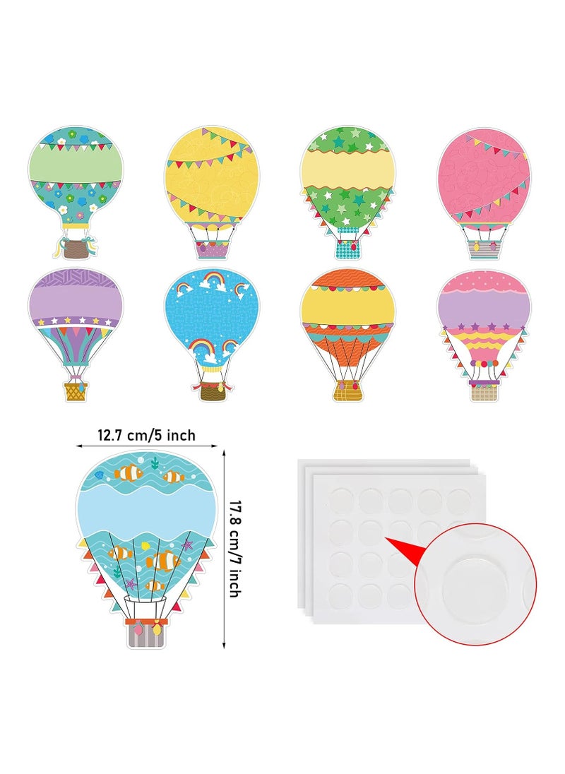 Generic - 45 Pieces Colorful Hot Air Balloons Cutouts 5 x 7 Inch Hot Air Balloons Accents Paper Cutouts Name Tags Labels Bulletin Board Class Decoration for Teacher Student Back to School Party Supplies - Image 1