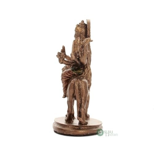 INDICAST- Resin 4" Durga MATA Copper Finish Hindu God Statue Maa Durga Idol Figurine Decoration and Pooja Gifting Purpose Sculpture Office House Warming Murti - Image 4