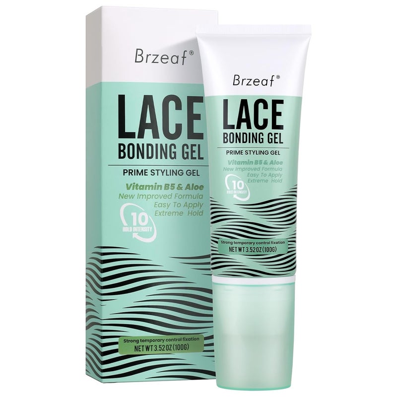Brzeaf Brzeaf Extreme Hold Lace Gelly100g Lace Bonding Gel  Lace Glue  Wig Glue 10 Hold Intensity  SkinFriendly Formula New Brush Head Design Wonder Bond Holding Gel Waterproof 