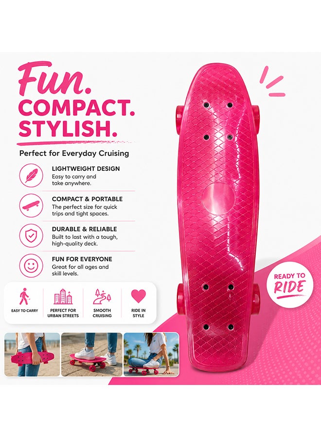 DEXO 27.5” Cruiser Penny Skateboard – Compact Short Board with Smooth Wheels for Kids & Teens (Red) - Image 3
