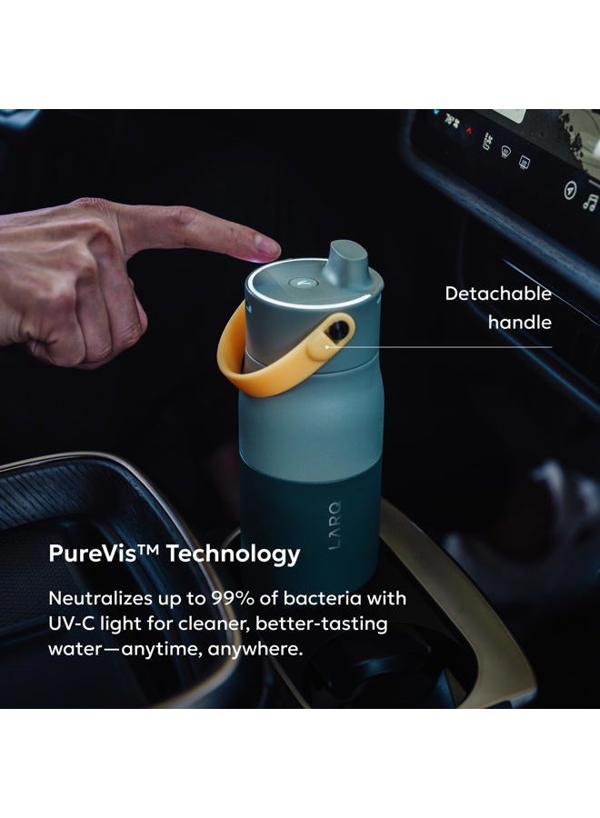 LARQ PureVis 2 Self Cleaning Water Bottle - UV Water Purifier with Filter Straw, Smart App Hydration Tracking, Insulated Stainless Steel - Eucalyptus Green, 23 Oz - Image 4