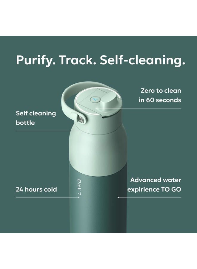 LARQ PureVis 2 Self Cleaning Water Bottle - UV Water Purifier with Filter Straw, Smart App Hydration Tracking, Insulated Stainless Steel - Eucalyptus Green, 23 Oz - Image 3