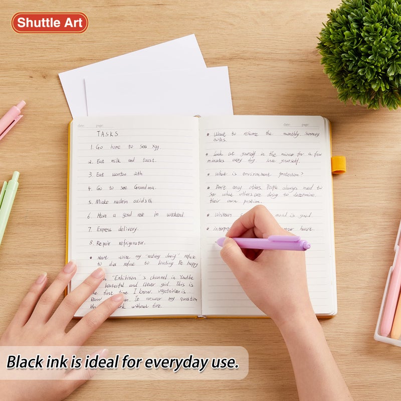 Shuttle Art Ballpoint Pens, 15 Pack Pastel Retractable Black Ink Ball Point Pens, Cute Pens 1.0mm Medium Point Quick Drying for Writing Journaling Taking Notes School Office Home - Image 4
