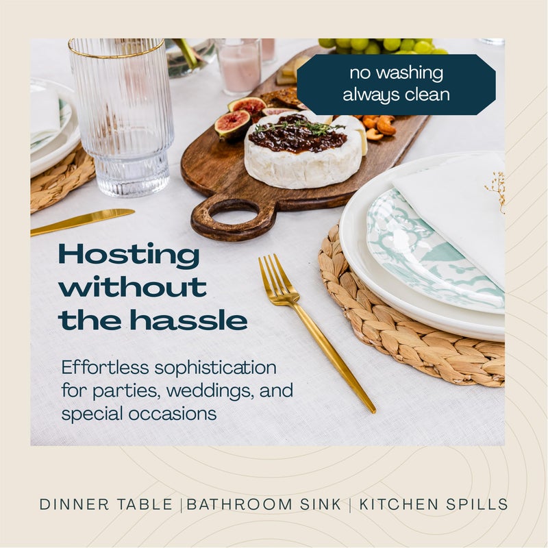 Lintext Disposable Linen-Feel Guest Towels - 12" x 17" Cloth-Like Hand Towels - Made In USA, Soft And Absorbent Paper Napkin For Bathroom, Kitchen, Or Event [Extra-Soft - Pack of 50], White - Image 5