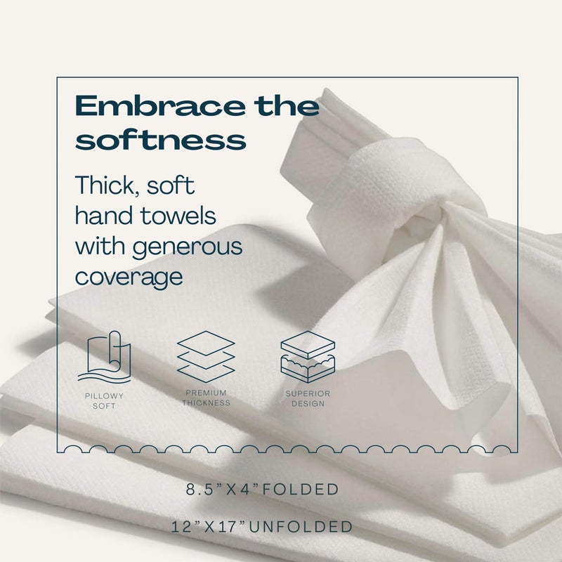Lintext Disposable Linen-Feel Guest Towels - 12" x 17" Cloth-Like Hand Towels - Made In USA, Soft And Absorbent Paper Napkin For Bathroom, Kitchen, Or Event [Extra-Soft - Pack of 50], White - Image 3